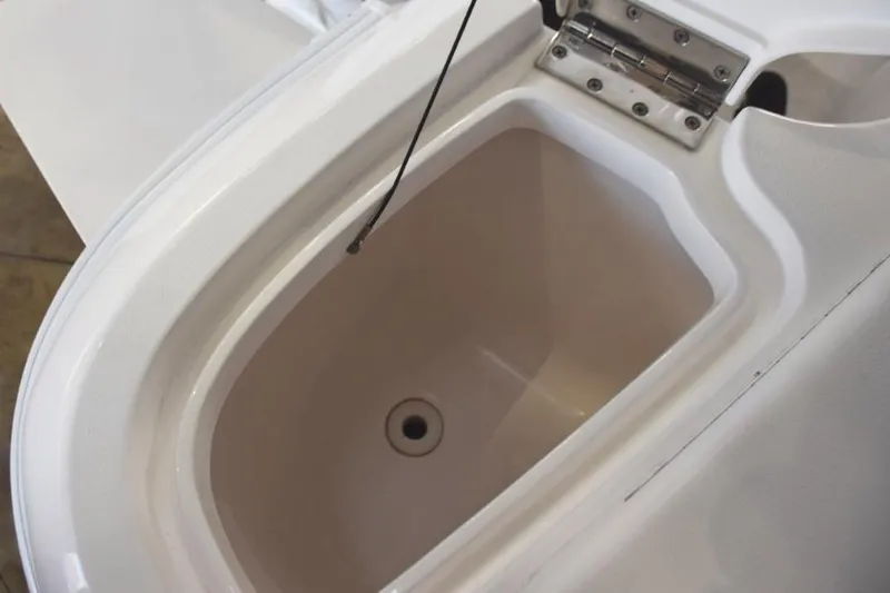 Slide: The Image of Starboard side aft drained compartment, short term livewell / cooler / trash compartment - 31