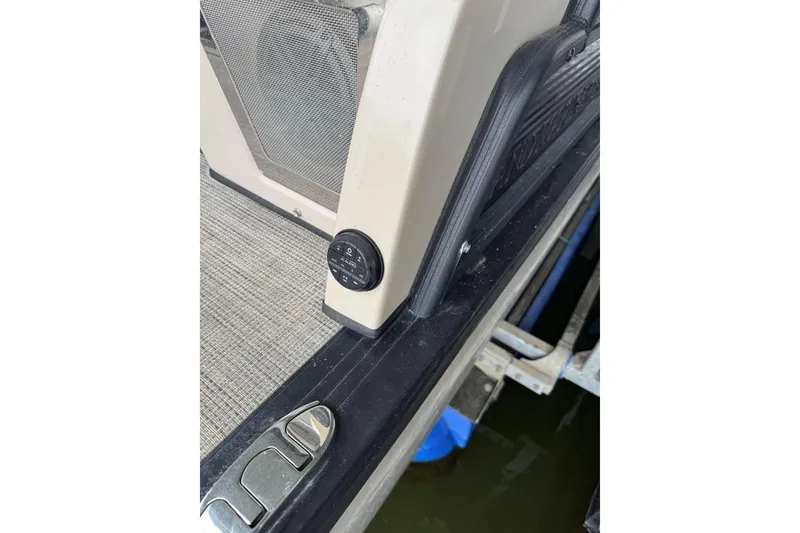 Slide: The Image of 2020 Harris Grand Mariner 250 boat interior detail with speaker and control panel. - 37