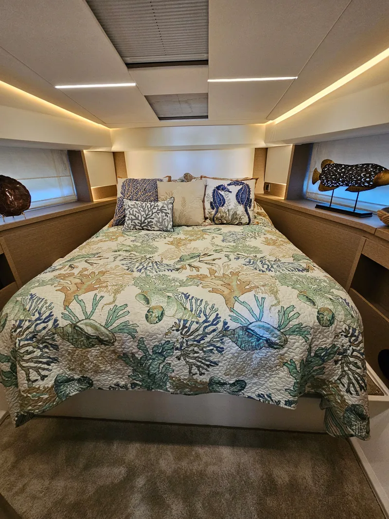 Slide: The Image of Luxurious bedroom on Prestige 460 yacht, 2018 model. - 3