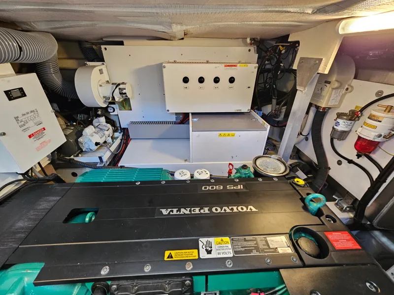 Slide: The Image of Engine room of a 2018 Prestige 460 with Volvo Penta IPS 600. - 34