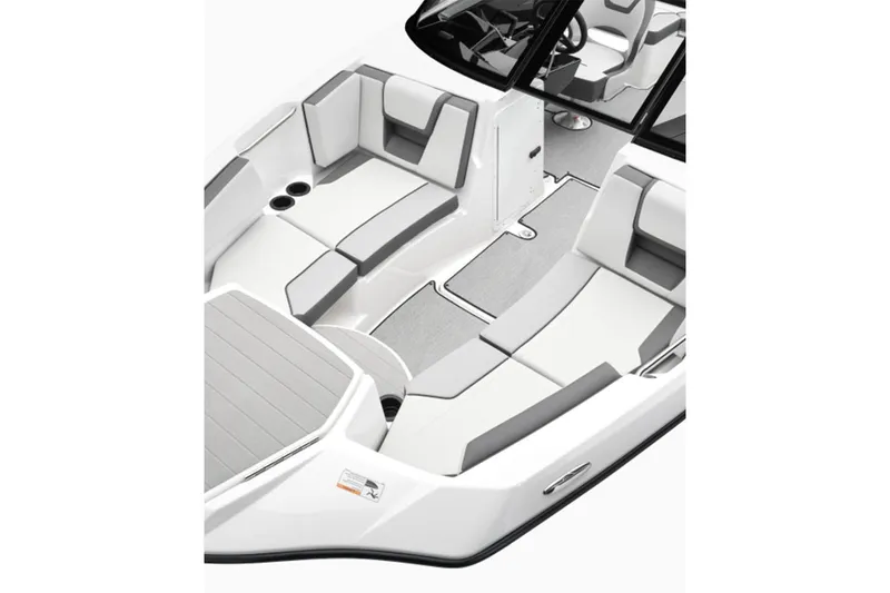 Slide: The Image of 2026 Yamaha Boats AR220 interior with sleek seating and modern design. - 21