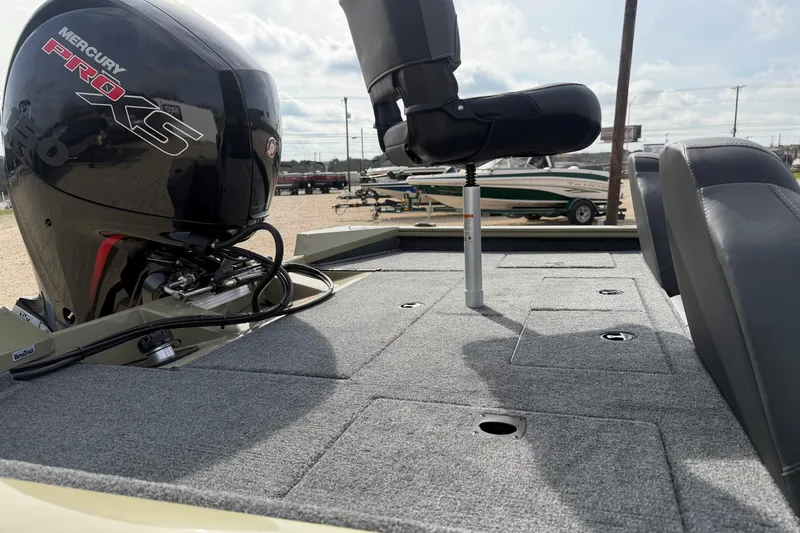 Slide: The Image of 2026 Tracker Pro Team 195 boat with Mercury Pro XS engine, featuring spacious deck and seating. - 5