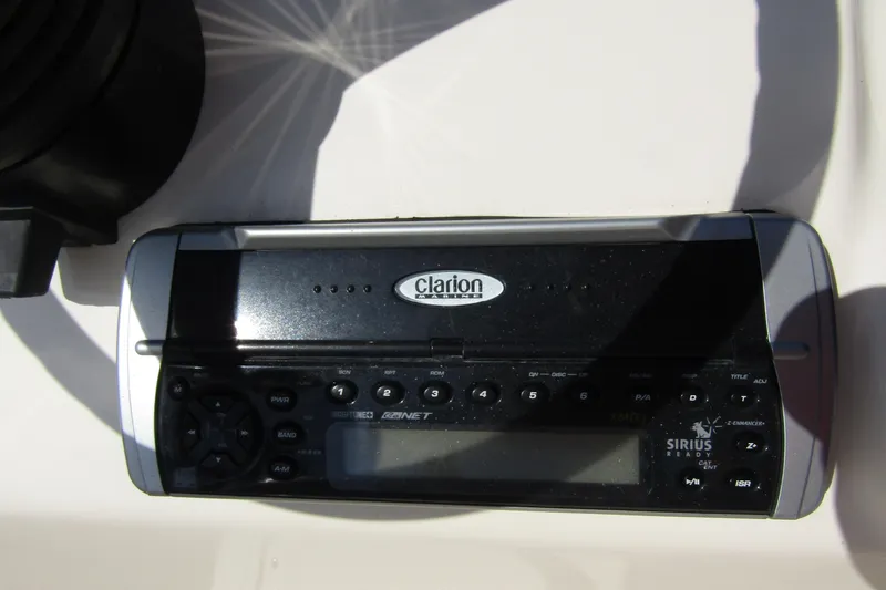 Slide: The Image of Clarion marine stereo system on 2004 Key West Center Console boat. - 20