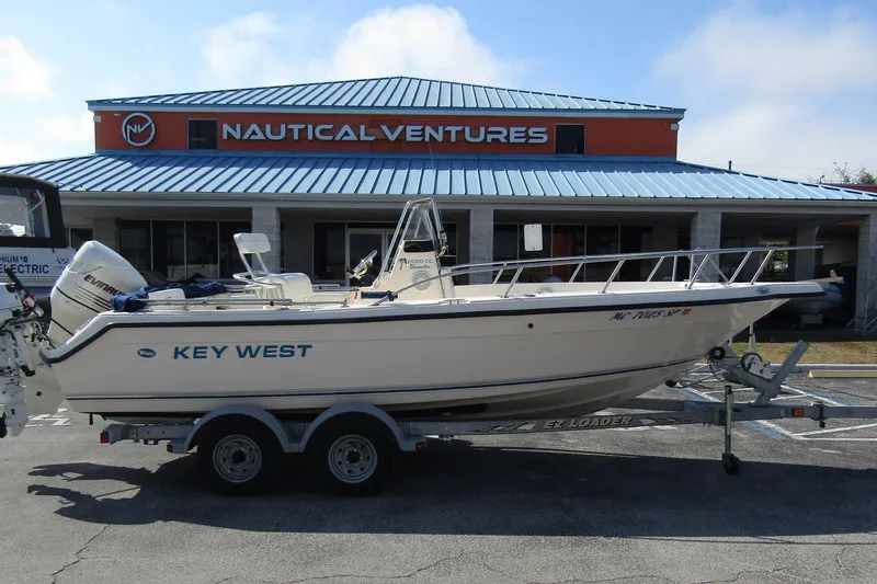 Slide: The Image of Key West 2020 Center Console boat, 2004 model, on trailer at Nautical Ventures. - 4