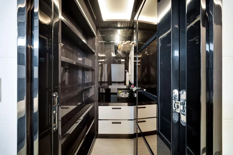 Slide: The Image of Luxurious interior of 2021 Sirena 88 yacht with sleek cabinetry and modern design. - 109