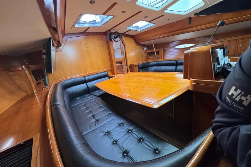 Slide: The Image of Luxurious interior of 2004 Alliaura FEELING 44 DI yacht with wooden and leather finishes. - 40