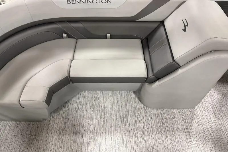 Slide: The Image of 2026 Bennington 22SXSR boat interior with sleek, modern seating design. - 5