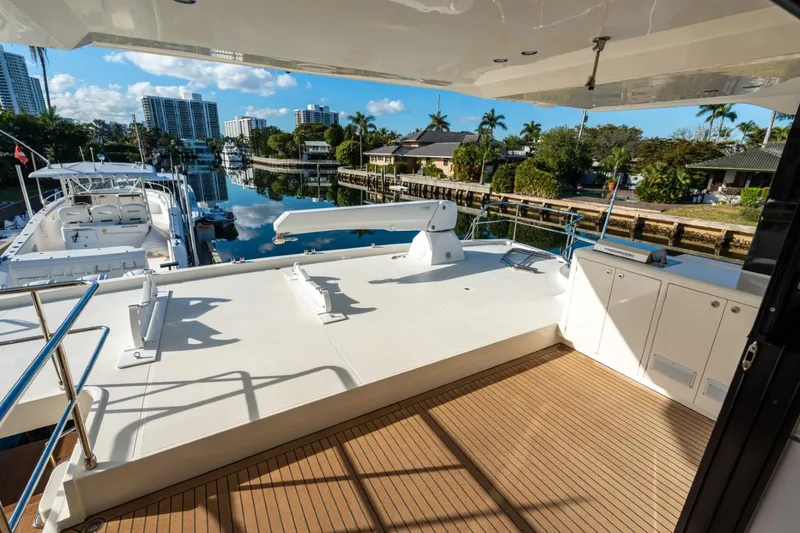 Slide: The Image of Luxurious 2023 Granocean 57 yacht deck with scenic waterfront view. - 15