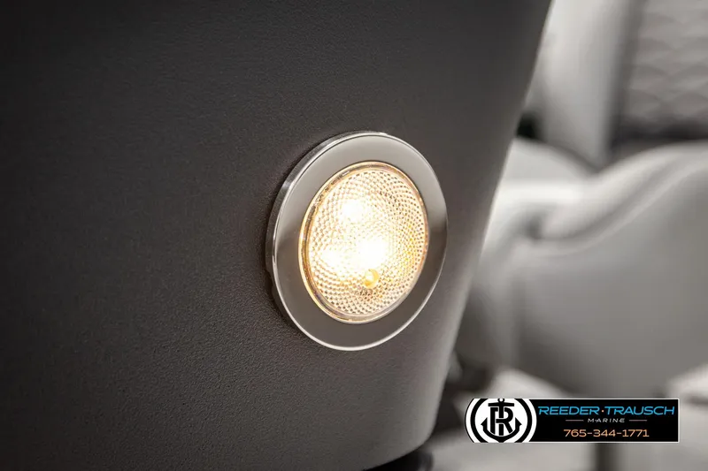 Slide: The Image of Close-up of a 2026 Bennington SLJSF boat interior light fixture. - 46