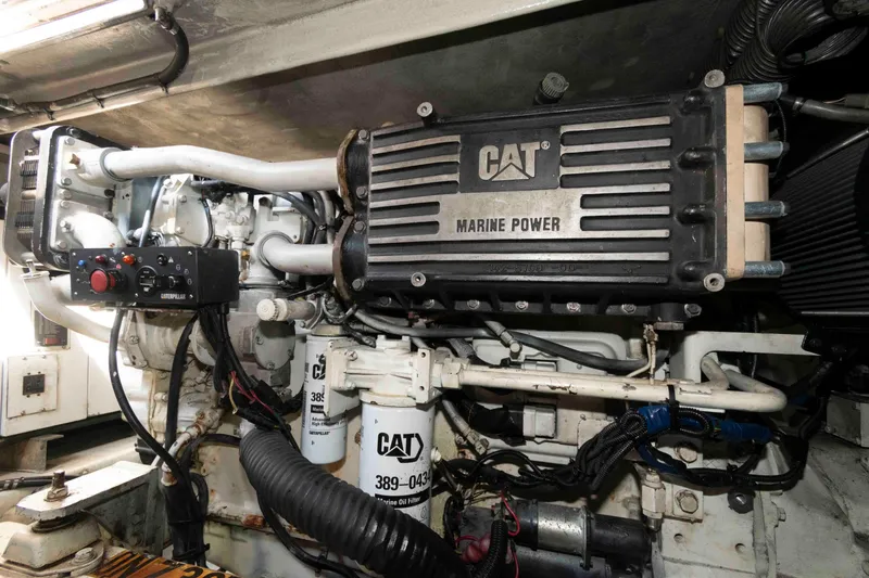 Slide: The Image of Engine room of 2003 Sunseeker Manhattan 56 yacht with CAT Marine Power system. - 31