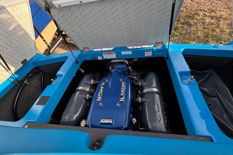 Slide: The Image of 2017 MasterCraft NXT20 boat engine compartment with Ilmor 5000 MPI engine. - 3