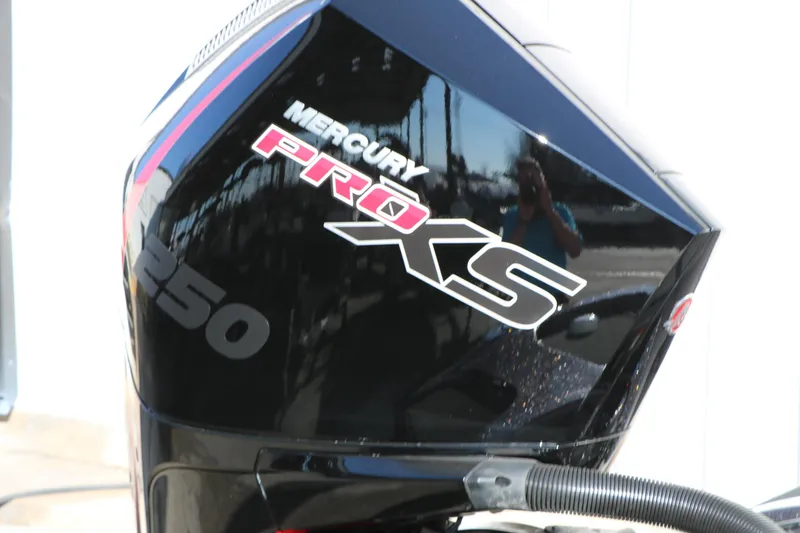 Slide: The Image of Mercury Pro XS 250 engine on 2027 Caymas 201 Pro boat. - 17
