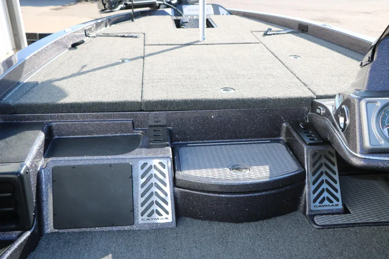 Slide: The Image of 2027 Caymas 201 Pro boat deck with textured flooring and sleek design. - 34