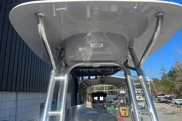 Slide: The Image of 2026 Key West 203 FS boat with T-top and stainless steel supports. - 19