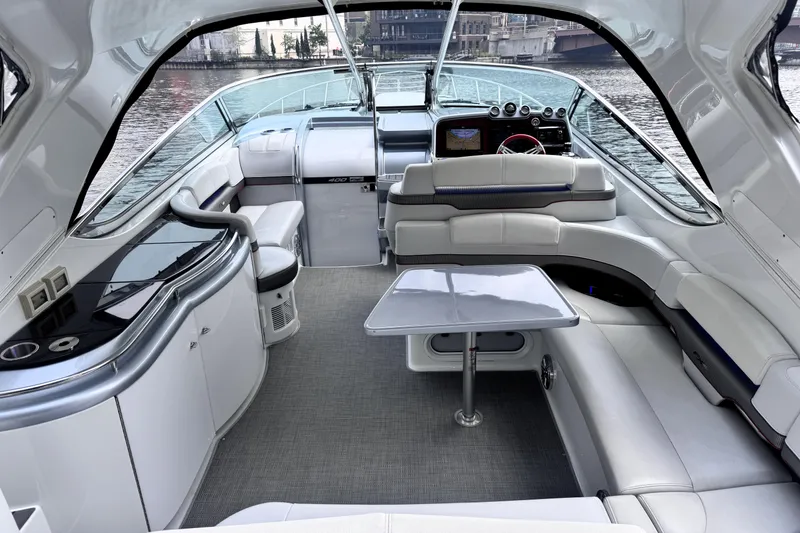 Slide: The Image of Luxurious interior of a 2014 Formula 400 FX8 yacht with sleek seating and modern amenities. - 38