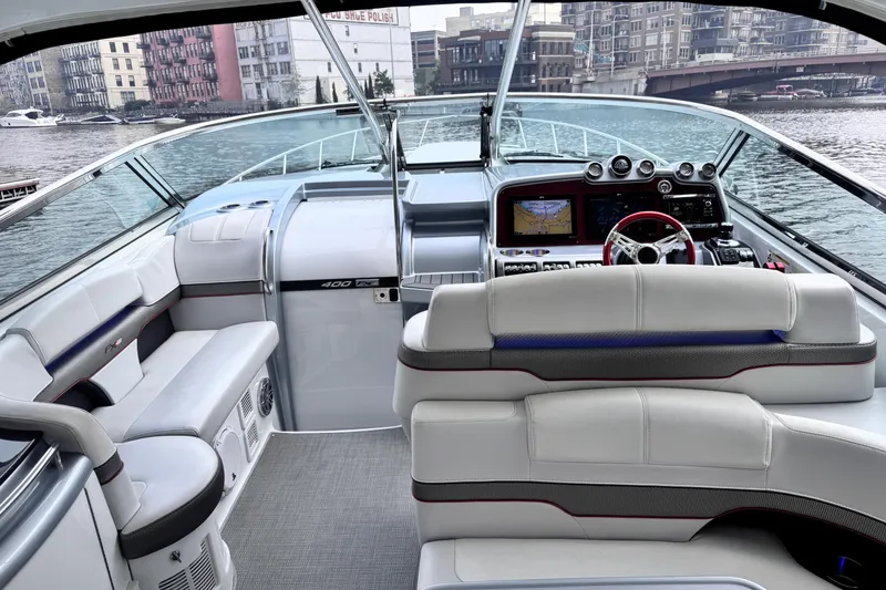 Slide: The Image of Luxurious interior of 2014 Formula 400 FX8 boat with modern dashboard and seating. - 39