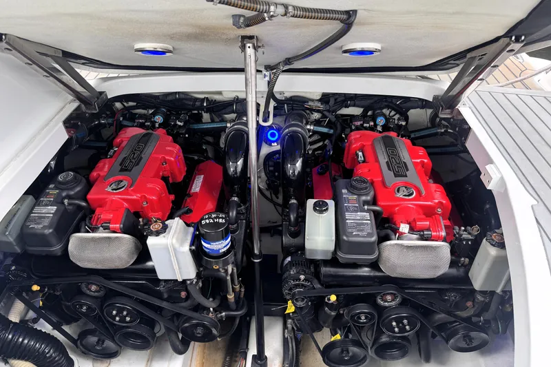 Slide: The Image of Twin engines in a 2014 Formula 400 FX8 boat, showcasing powerful performance. - 43