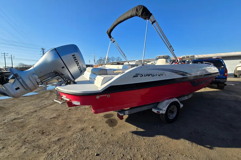 Slide: The Image of 2019 Starcraft MDX 211 O/B boat with Honda outboard motor on a trailer. - 5