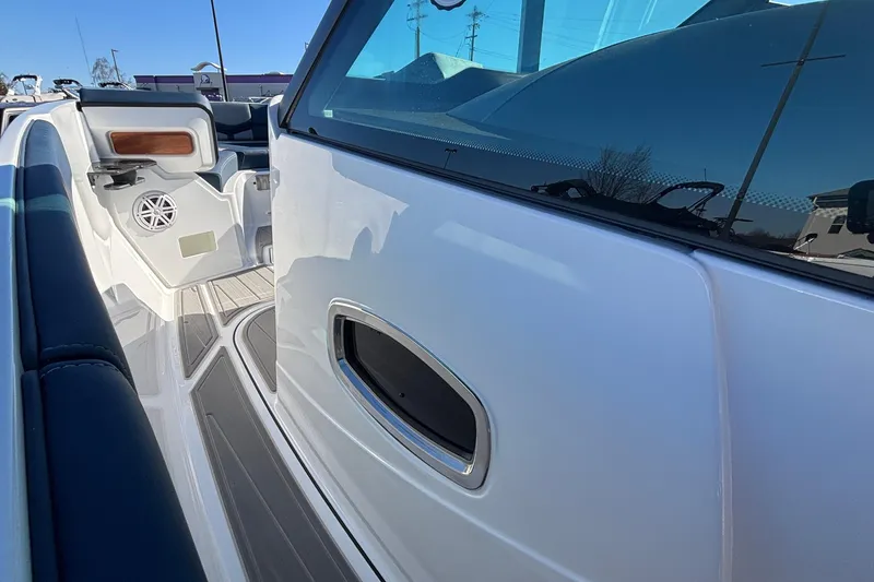 Slide: The Image of 2026 Monterey Elite 27 OB boat interior with sleek design and modern features. - 43