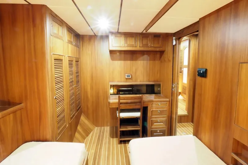 Slide: The Image of Luxurious wood interior of 2025 Helmsman Trawlers 46 Pilothouse cabin. - 22