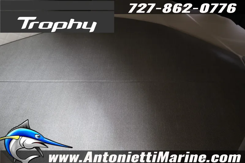 Slide: The Image of 2026 Bayliner Trophy T25 Explorer boat interior, Antonietti Marine contact details. - 39