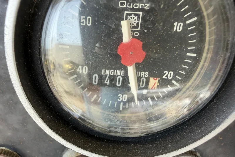 Slide: The Image of Close-up of engine hour meter on 1987 Viking 44 Motor Yacht. - 80