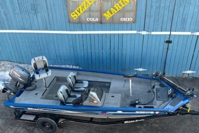 Slide: The Image of 2008 Triton TC-17 fishing boat with Yamaha motor, parked outside Sizzle Marine, Ohio. - 6