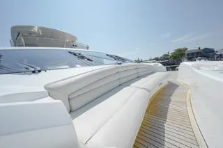 Slide: The Image of Luxurious interior of 2013 Sunseeker Manhattan 73 yacht with modern seating and helm. - 11