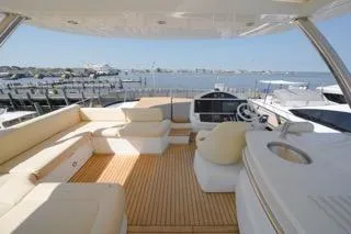 Slide: The Image of Luxurious Sunseeker Manhattan 73 yacht deck with elegant seating, 2013 model. - 5