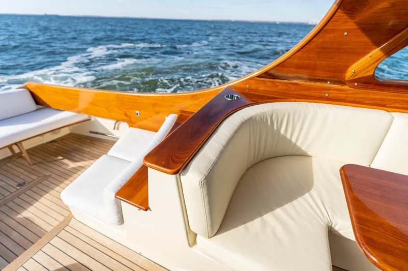 Slide: The Image of Luxurious seating on 2010 Hinckley Talaria 44 MKII Express yacht, with ocean view. - 18