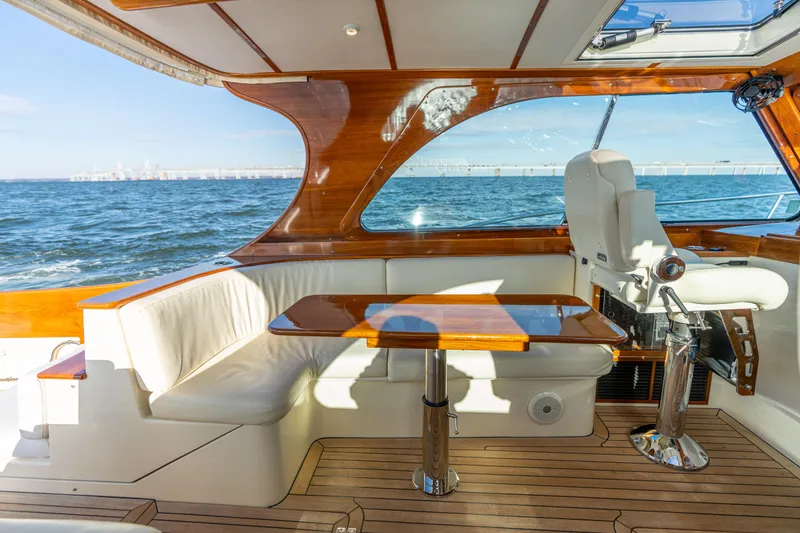 Slide: The Image of Luxurious interior of 2010 Hinckley Talaria 44 MKII Express yacht with ocean view. - 24