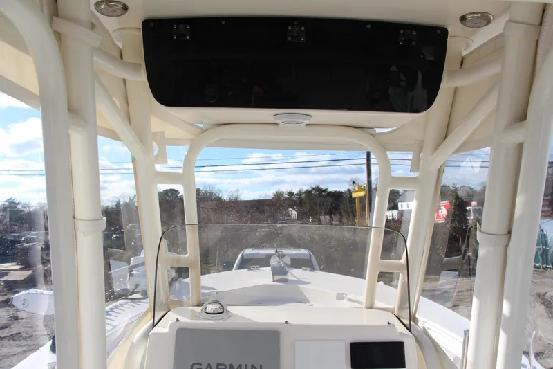 Slide: The Image of 2024 Key West 244 Center Console boat interior with Garmin navigation system. - 17