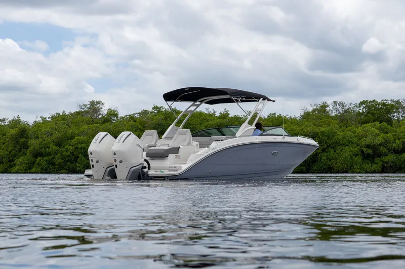 Slide: The Image of Sea Ray SDX 290 Outboard 2026 on calm water. - 28