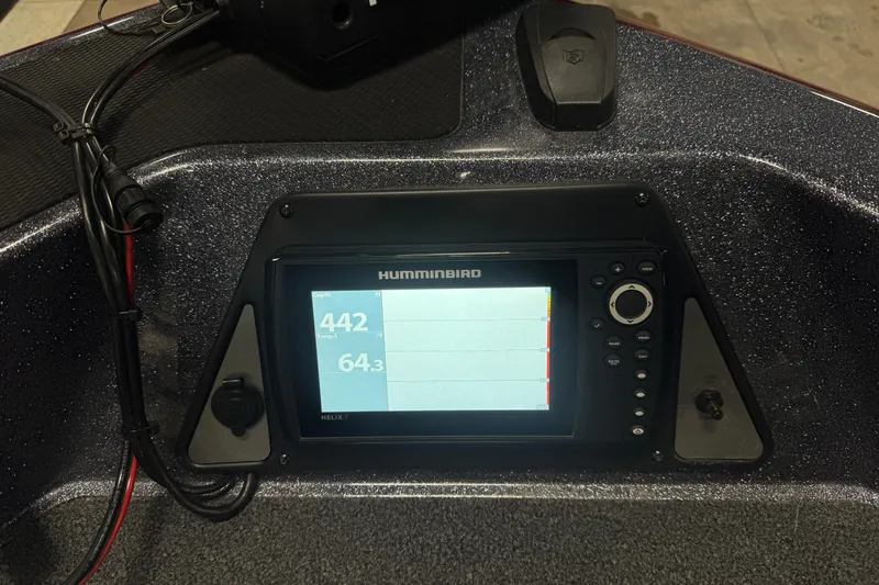 Slide: The Image of Humminbird Helix 7 fish finder on 2022 Lund 202 Pro-V GL boat dashboard. - 24