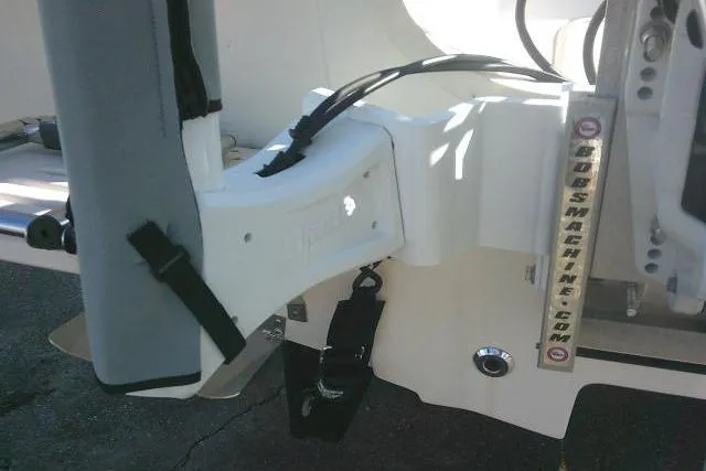 Slide: The Image of 2022 Carolina Skiff 21 Ultra Elite boat motor mount detail. - 21