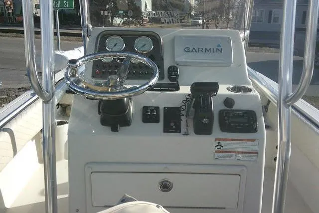 Slide: The Image of 2022 Carolina Skiff 21 Ultra Elite boat console with Garmin navigation system. - 42