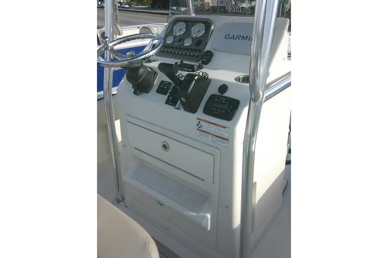 Slide: The Image of 2022 Carolina Skiff 21 Ultra Elite boat console with Garmin navigation system. - 47