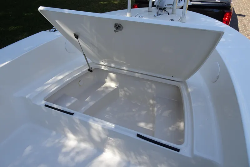 Slide: The Image of Open storage compartment on 2015 Pioneer 186 Cape Island boat. - 11