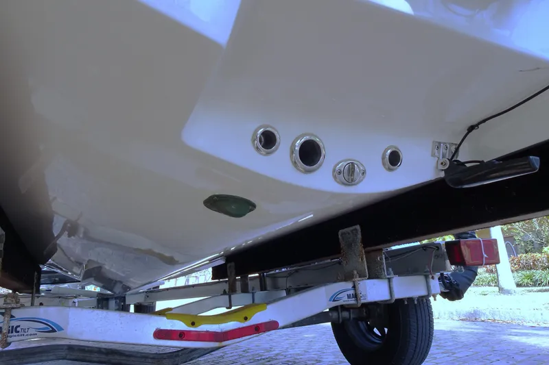 Slide: The Image of 2015 Pioneer 186 Cape Island boat on trailer, showing hull and fittings. - 23