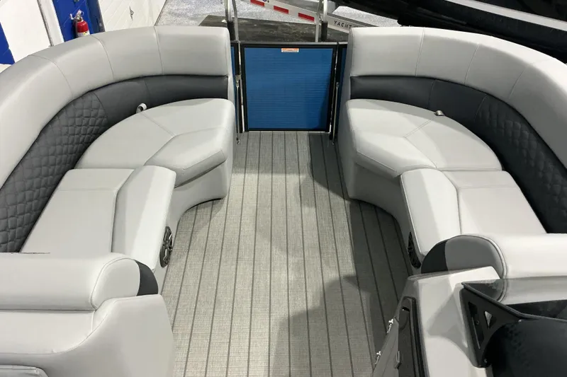 Slide: The Image of Luxurious seating on 2026 Manitou Encore RF SHP575 230 pontoon boat. - 8