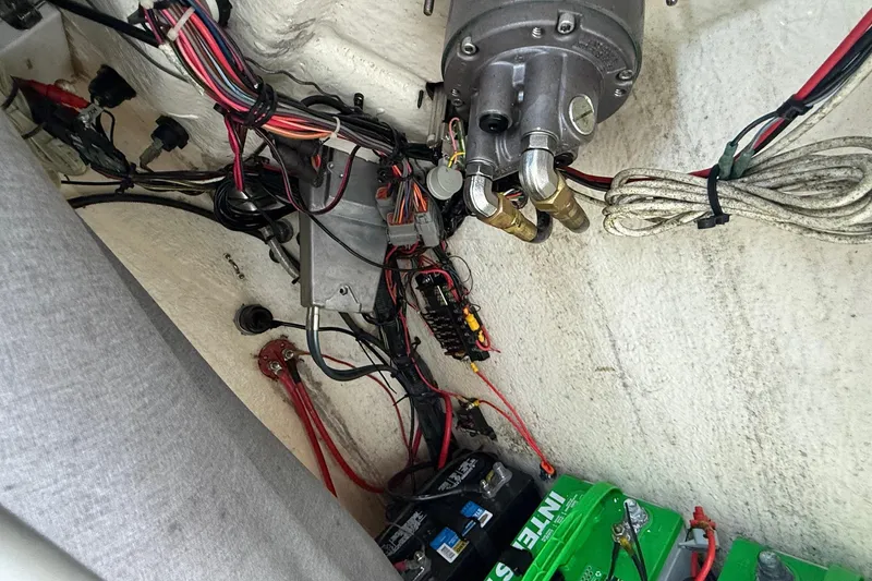 Slide: The Image of Electrical wiring and components inside a 2017 Key West 189 FS boat. - 24