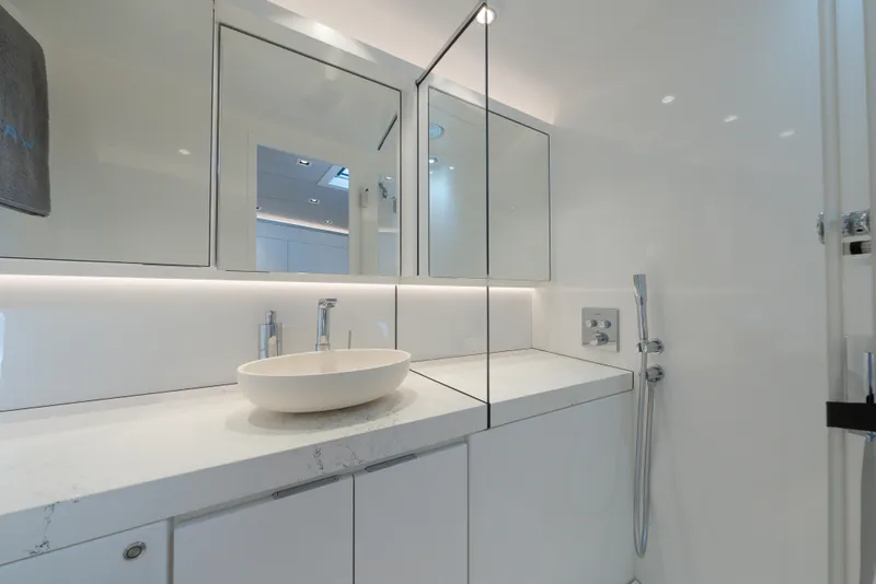 Slide: The Image of Luxurious bathroom in 2024 Wajer 55 HT yacht, featuring modern fixtures and elegant design. - 30