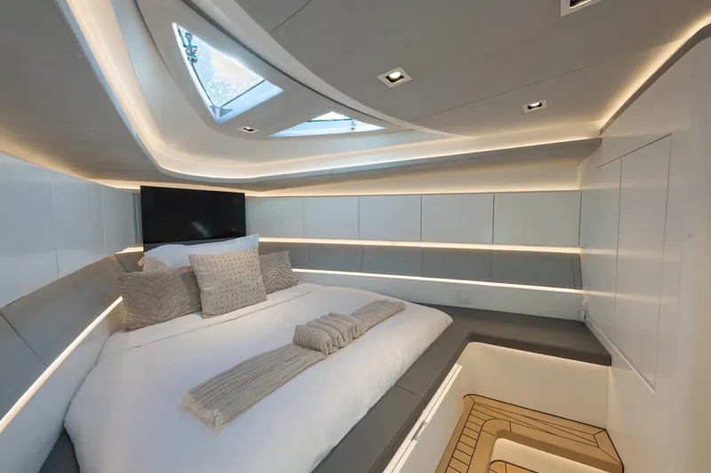 Slide: The Image of Luxurious interior of 2024 Wajer 55 HT yacht with modern design and skylight. - 36