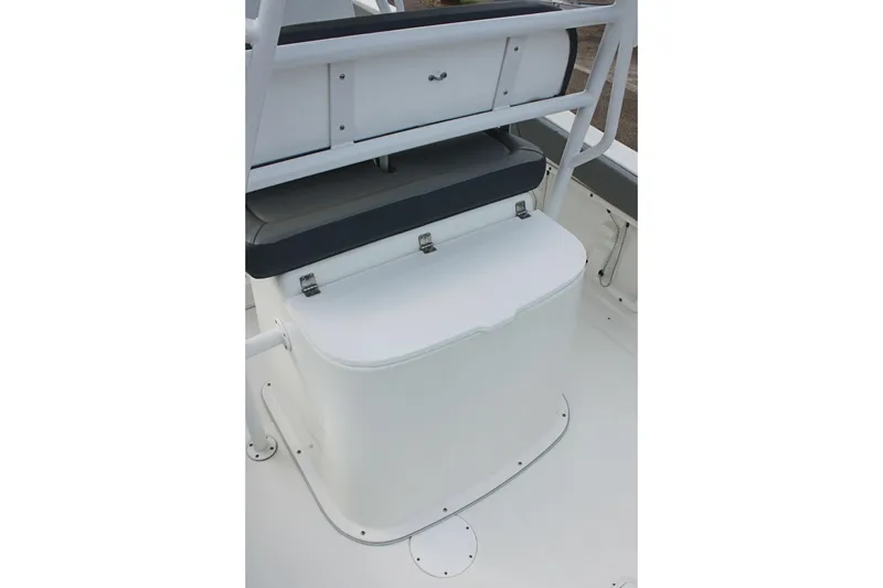 Slide: The Image of 2024 Clearwater 2200 CC boat seating and storage area. - 14