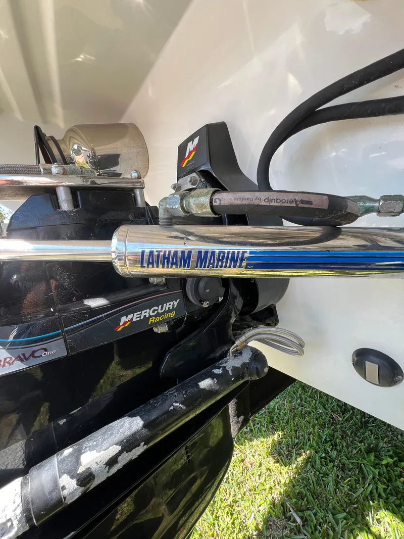 Slide: The Image of Close-up of 2016 Formula 353 FASTech boat with Latham Marine steering and Mercury Racing components. - 18