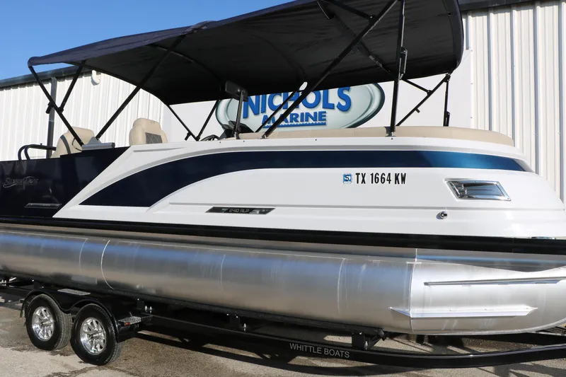 Slide: The Image of 2023 Silver Wave 2410 SW5 RLP pontoon boat with canopy at Nichols Marine. - 15