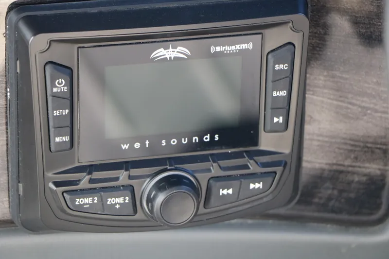Slide: The Image of Wet Sounds audio system in 2023 Silver Wave 2410 SW5 RLP boat dashboard. - 38