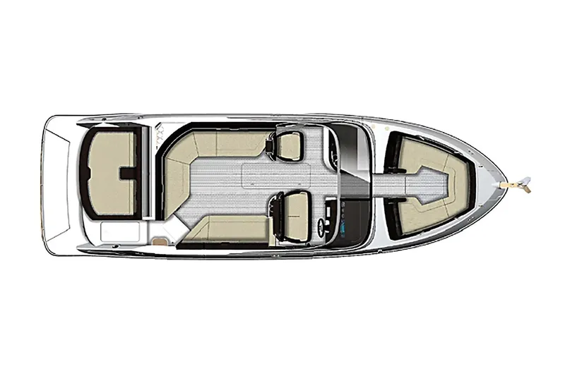 Slide: The Image of Manufacturer Provided Image: 2021 Sea Ray SLX 280 boat layout, top view, spacious seating arrangement. - 71