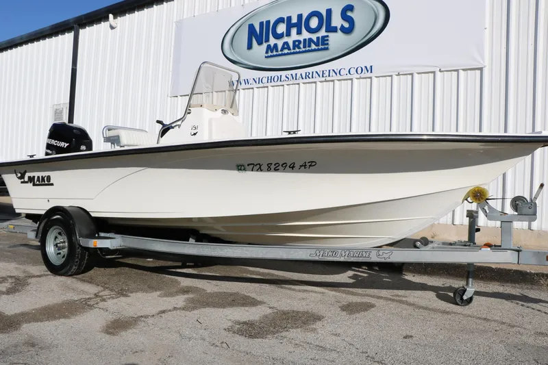 Slide: The Image of 2007 Mako 191 Inshore boat on trailer at Nichols Marine dealership. - 3