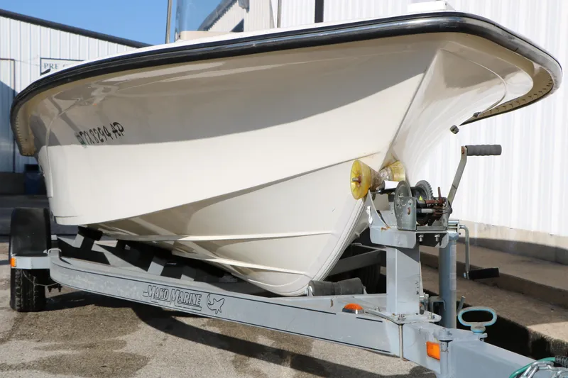 Slide: The Image of 2007 Mako 191 Inshore boat on trailer, parked outdoors. - 5